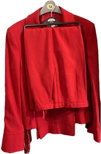 Louis Feraud 3-piece Red Wool Trouser/Skirt Suit, 10 - Picture 1 of 16