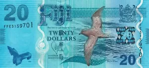 Banconota FIJI 20 dollari in circolazione flora volatile fauna banconota valuta banconota - Foto 1 di 2