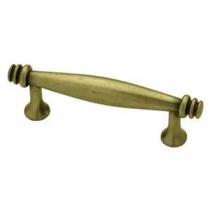 Antique Brass Pull Cabinet Hardware Ringed Pull - Picture 1 of 2