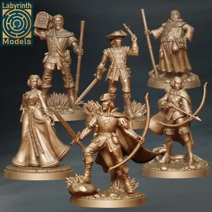 Robin Hood & Companions (x6)/TTRPG/Dungeons and Dragons/Miniaturas Laberinto - Imagen 1 de 1