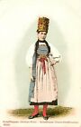 Carte postale suisse costume suisse femme Schaffhouse 4986 chapeau étrange
