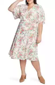 MSRP $129 Plus Size Women's 1.state Ikat Bouquet Wrap Dress Size 18W - Picture 1 of 3