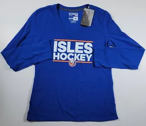 Nueva camisa manga larga con cuello en V mediana Isles Hockey Islanders para mujer - Imagen 1 de 4