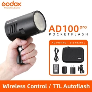 Godox AD100Pro AD100 Pro 100W 2.4g Strobe 1/8000 HSS Pocket Camera Flash Light - Picture 1 of 9