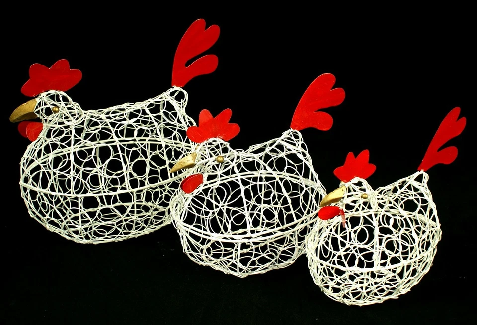 Chicken Egg Basket Wire Hen Carrier Holder Storage Funky Christmas Gift Kitchen - Image 1 of 1