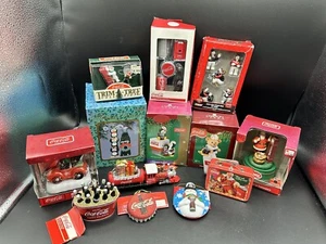 Lot Of Coca Cola Christmas Ornaments, Bears, Penguins, Santa, Train - Picture 1 of 13