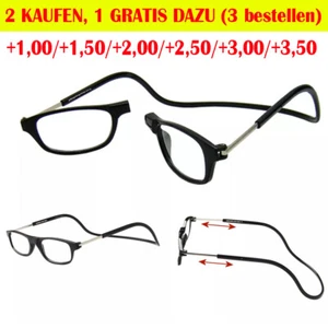 Lesebrille mit Magnetverschluss Teilbare Lesehilfe zum Umhängen in Schwarz A - Bild 1 von 7