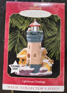 Hallmark Keepsake LIGHTHOUSE GREETINGS #3 Magic Ornament 1999 Collector's Series - Picture 1 of 2