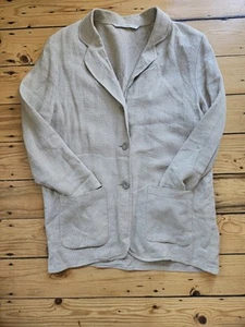 Vintage M&S St Michael Beige/Flax Linen Blazer/ Jacket Size 14 (EUR 42) - Picture 1 of 14