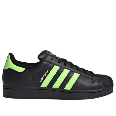 [JQ3175] Adidas Originals Mens Superstar II Core Black Green Sneakers *NEW* - Image 1 of 4