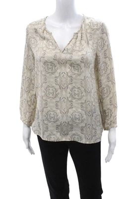 Joie Womens Silk Paisley V-Neck Long Sleeve Butterfly Blouse Size XS - Image 1 of 4