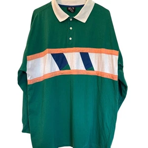 Mens 90's Vintage Long Sleeve Rugby/Polo Shirt Miami Dolphins Colors L - Picture 1 of 8