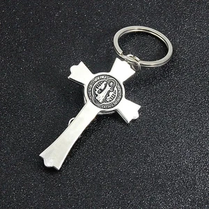 5pcs Christian Cross Keychain Jesus Cross Key Metal Key Ring - Picture 1 of 12