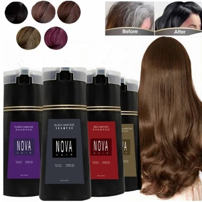 3-in-1 Nova Hair Dye Shampoo Instant Hair Color Dye Non Damage for Women & Men - image 1 of 4