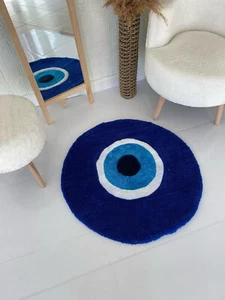 Good Luck Eye Shaped Handmade Rug Without Tariff & duty - Picture 1 of 7