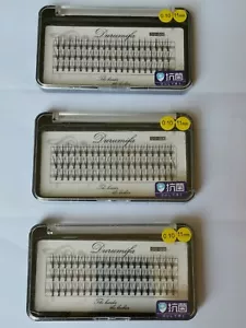 New Cluster 0.10 C 11mm Natural Thick Makeup False Eyelashes*3 Boxes Doll Eyes - Picture 1 of 1