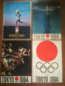 TOKYO 1964 SUMMER Olympic Games. Set of 4 posters. Japanese poster. ART RARE - Picture 1 of 10