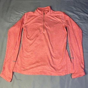Nike Element Women’s Quarter Zip Long Sleeve Running Top Coral Size Small - Picture 1 of 10