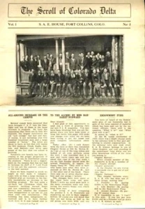 SCROLL COLORADO DELTA SAE HOUSE FT COLLINS VOL 1 NO 1 ALUMNI DIRECTORY 1914-1925 - Picture 1 of 2