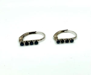 Hermosos Pendientes de Palanca de Zafiro 925 Firmados Vintage RARO - Imagen 1 de 7