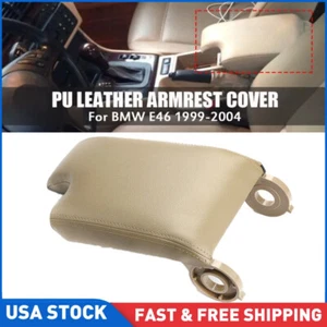 Beige PU Leather Armrest Center Console Lid Cover for BMW E46 3 Series 1999-2004 - Picture 1 of 8