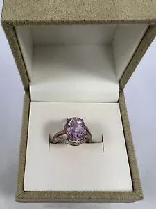 10k Yellow Gold 6.57ct Kunzite and 0.05ct Diamond Accent Ring 4.7 grams size 9 - Picture 1 of 9