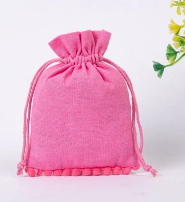 50 PCS Personalized Packaging Bag Light Pink Color Drawstring Bag 3x4 Inch - Image 1 of 4
