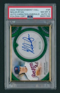 2022 Topps Transcendent Collection Nolan Ryan #NR PSA/DNA 8 AUTO 10 Emerald /15 - Picture 1 of 2