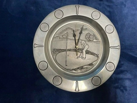 PEWTER GOLF WALL CLOCK Cover