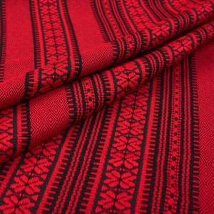 Ornamento étnico ucraniano decoración Pascua PLAKHTA negro rojo Покрывало - Imagen 1 de 3