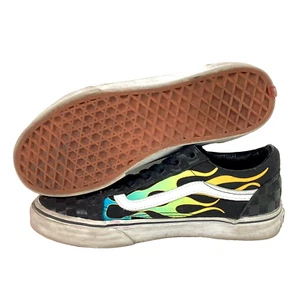 Vans OTW - Jeunesse taille 6 - Noir à carreaux - Bleu/vert/jaune flammes - Chaussures basses - 721454 - Photo 1/10