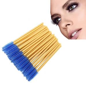Gold Blau Reise Einweg Mascara Stab Pinsel Falsche Wimpern Applikator Werkzeug - Bild 1 von 4