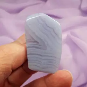 A grade Blue Lace Agate polished slice 11.4g SN54947 - Foto 1 di 4
