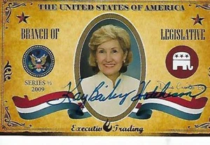 SEN. KAY BAILEY HUTCHINSON SIGNIERTE 2009 EXECUTIVE CONRESSIONAL CARD - GOP - TEXAS - Bild 1 von 1