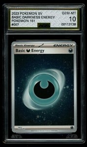 2023 Pokemon SV Pokemon 151 Holo Basic Darkness Energy #007 AGS 10 GEM MINT