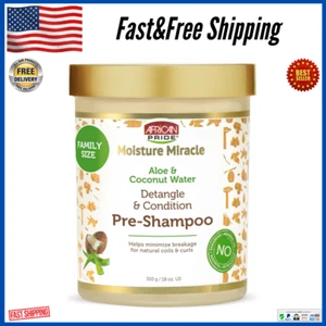 African Pride Moisture Miracle Aloe & Coconut Water Pre-Shampoo - Helps Minimize - Picture 1 of 24