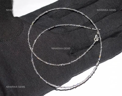 Elegante collar de plata esterlina 925 con piedras preciosas de iolita nuevo con cuentas hija joyería Foto 1 de 4