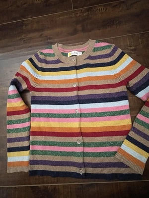 Праздничный кардиган Mini Boden в блестящую полоску для девочек 8/9 лет - Изображение 1 из 4