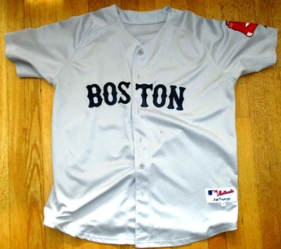 Б/у в отличном состоянии подлинная футболка Майка Лоуэлла из Boston Red Sox Gray Away Majestic 52 размера X-Large - Изображение 1 из 4