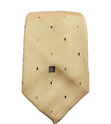 Corbata Givenchy Vintage Amarillo Pálido Geométrica Seda Clásica Para Hombre Diseñador  Foto 1 de 4