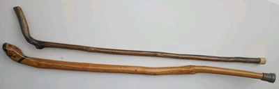 Две (2) резные по дереву трости/трости 35 дюймов - одна окрашенная - Изображение 1 из 4