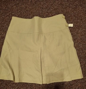 School Uniform Skort, Khaki, Girls Sz 16.5Pleated Scooter Skirt w/side buttons - Picture 1 of 3