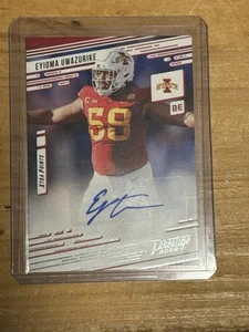 2022 Chronicles Draft Picks Eyioma Uwazurike Prestige Xtra Points RC Auto PX-EUW - Foto 1 di 6