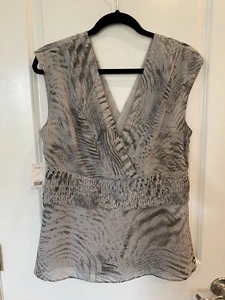 Banana Republic Damen 12 ärmellose Bluse, seitlicher Reißverschluss, neu mit Etikett, wunderschön - Bild 1 von 10