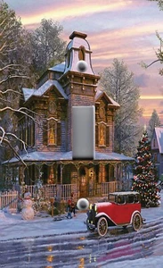 AUTO RETRÒ NATALE HOLIDAY TOWN ANTICA Interruttore della luce piastra a parete spina di uscita - Foto 1 di 27