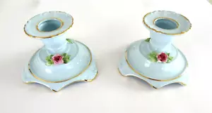 Candelabros/candelabros Adderley Floral Bone China Inglaterra - Imagen 1 de 11