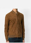 Men's Western Style Brown Bomber Suede Leather Jacket