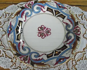 Piatto vintage Imperial Vienna Austria blu chiaro marrone e oro metallizzato 9 5/8" ~ - Foto 1 di 6