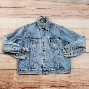 VINTAGE Roebucks Jacket Mens Large Blue Outdoor Denim Motorcycle Trucker Adult * - Picture 1 of 19