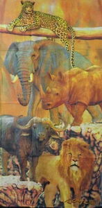 Safari Wildtiere Strand Badetuch 30" x 60" Wild 100% Baumwolle - Bild 1 von 1